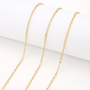 Polished 18k gold plated stainless steel O-shaped chain for DIY jewelry making