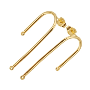 Edelstahl U Q Form Ohrstecker Zubehör Vakuumbeschichtet 18K Gold DIY Schmuckherstellung Ohrstecker Stifte