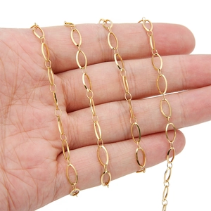 Gouden 4,5mm holle ovale schakelketting ketting van 18k verguld roestvrij staal