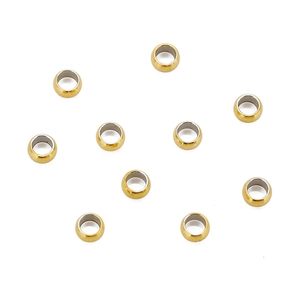 Pack de 100 cuentas de crimpado doradas de acero inoxidable para joyería DIY collares y pulseras