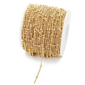 18K gold plated stainless steel 1.8mm satellite chain spool for DIY jewelry making