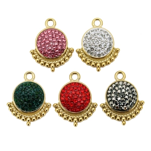 Pendentif en Acier Inoxydable en Forme d'Éventail avec Strass pour la Fabrication de Bijoux DIY Boucles d'Oreilles Collier