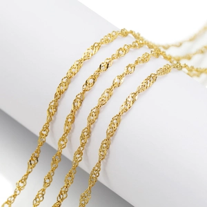 304 Roestvrij Stalen Watergolf Ketting 18k Verguld Minimalistische Singapore Schakelketting Voor DIY Sieraden Maken