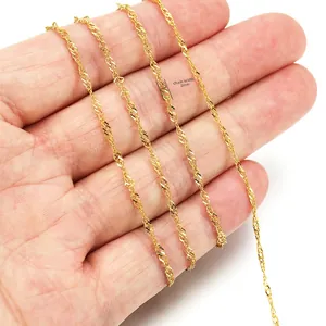 Αλυσίδα 18k χρυσή από ανοξείδωτο ατσάλι 2mm με κυματιστό σχέδιο στο χέρι