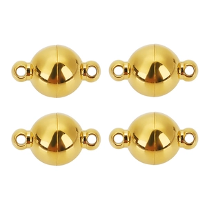 Chiusure magnetiche sferiche dorate per collane e bracciali con finitura a specchio