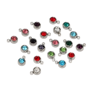 Colgantes de cristal de 6mm con base de acero para creación de joyas artesanales DIY