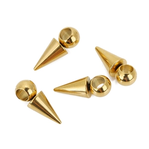 Gepolijste 18k gouden roestvrijstalen kegelhanger voor DIY punk sieraden maken set