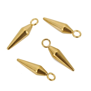 Set van vier 18k vergulde roestvrijstalen kegelhangers voor DIY armbanden en kettingen