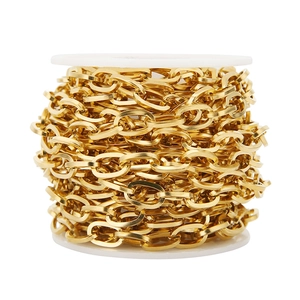 Cadena de Cruz de Alambre Cuadrado de Acero Inoxidable Chapado en Oro de 18K Accesorio de Joyería DIY para Collar