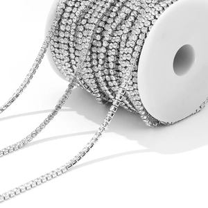 Bulk 2mm zilveren strass klauw ketting spoel voor DIY sieraden maken en accessoires