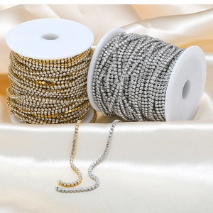Roestvrij Staal Zirconia Vierkante Klauwketting Zirkoon Tennisketting Voor DIY Sieraden Maken Accessoires Handgemaakte Benodigdheden Goud Staal