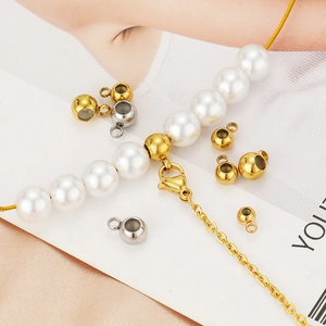 18K gold-plated adjustable slider beads for DIY pearl bracelets and necklaces