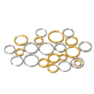 Set van ronde 18K goud en zilver roestvrijstalen hoop oorbellen in diverse maten