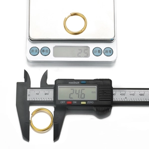 Gepolijste 18K stalen oorring met 24,6mm diameter en 2,5g gewicht in detailweergave