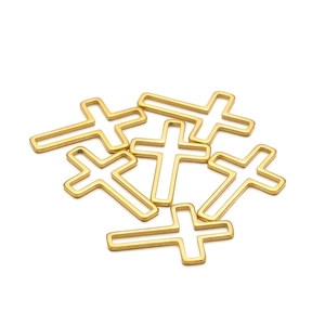 Holle gouden kruis hangers voor DIY sieraden maken oorbellen en kettingen