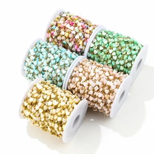 Stainless Steel Heart Shell Bead Chain Colored Sweet Heart DIY Jewelry Accessories Gold Vacuum Plated Beads Link Chain For Necklace Bracelet Making Women Gift