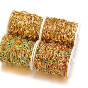 18k gold plated stainless steel daisy chain rolls for DIY jewelry making sets