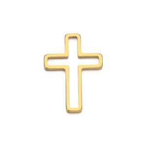 Gepolijste gouden holle kruishanger voor DIY-sieraden maken en kettingen