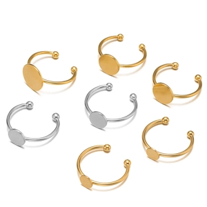 Adjustable stainless steel ring bases in gold and silver finish for DIY jewelry