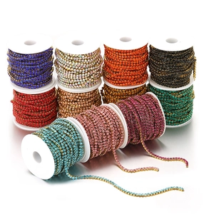 Colorful stainless steel rhinestone chain rolls for DIY clothing and jewelry accessories