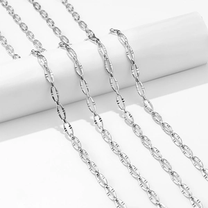 Collier chaîne à maillons O en acier inoxydable de 6,5 mm avec maillons poli ovale