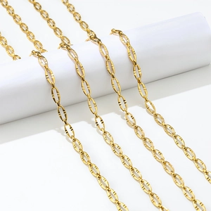 Chaîne à maillons en O faite main en acier inoxydable doré 6,5 mm pour bijoux DIY