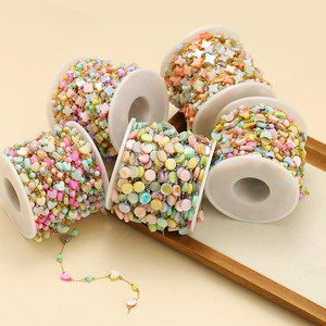 Stainless Steel Colorful Shell Bead Chain Butterfly Clover Star Heart DIY Necklace Bracelet Jewelry Making Accessories