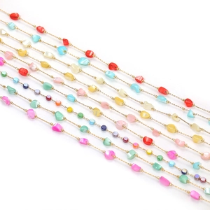 4mm irregular shell bead jewelry chain in bohemian style for DIY necklaces and bracelets