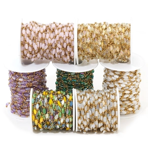 Rolls of colorful glass crystal bead chains for DIY jewelry making and necklaces