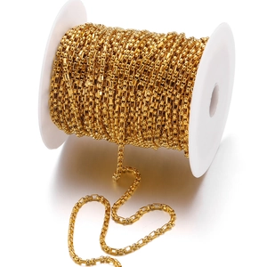 3mm Breite Edelstahl Box Kette Für Schmuckherstellung DIY Bulk Rechteckige Gliederkette Gold Silber Plattiert Zubehör