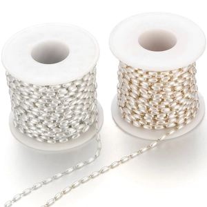 Catene di perle ovali da 6mm placcate in oro 18K e argento per creazione di gioielli