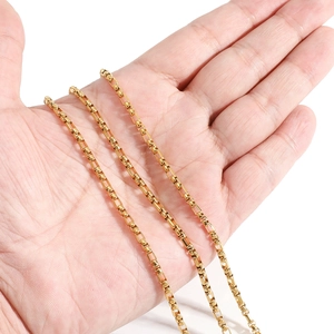 Vergoldete 3mm Edelstahl-Boxkette mit hochglanzpolierten, quadratischen Gliedern für Schmuck