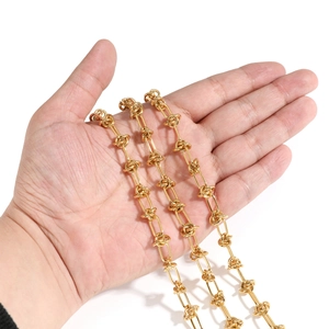 Grosse chaîne 8mm en acier inoxydable doré pour colliers punk DIY et bijoux hip hop