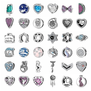 Ciondoli in Argento Sterling 925 Con Zirconia Cuore Anguria Animale Perle Per Bracciale DIY Accessori Per Gioielli Donna