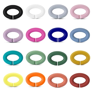 Colorful DIY Silicone Link Bracelet With Clasp For Women Men Geometric Oval Open Ring Fashion Jewelry