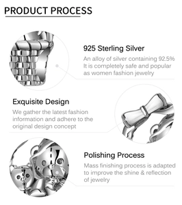 Detailed macro view of S925 sterling silver bear charm showing bow and mesh texture details
