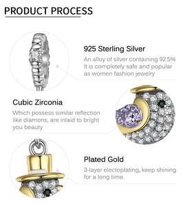 Makro-Detail des S925 Sterlingsilber-Taube-Anhängers mit Goldplattierung und Zirkonia