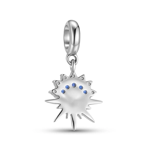 S925 sterling zilveren ster hanger met blauwe maanstenen en witte zirkoon