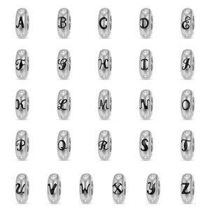 925 Sterling Silber Alphabet Buchstaben Charms Mit Zirkonia Alphabet Perlen Für DIY Armband Halskette Schmuckherstellung