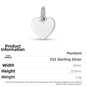 Detailed macro view of S925 sterling silver heart pendant with twisted bail and star accent