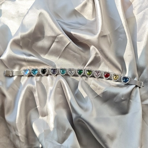 925 Argento Sterling Cuore Pietra Portafortuna Charm Con Strass Intarsiato per Fai da Te Bracciale Collana Donna Gioielli Accessori
