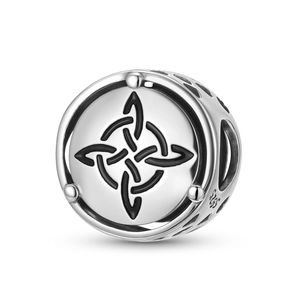 Hexenknoten Charm 925 Sterlingsilber Keltischer Knoten Runde Perle Für Armband DIY Schmuckzubehör Für Damen
