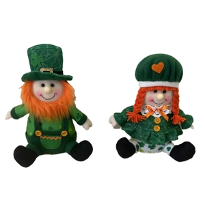 Gnome en Peluche de la Saint-Patrick Décoration de Trèfle Irlandais Ornement Suspendu Gnome Vert Festif pour Célébration Fête Maison