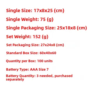 Size and weight specifications for glowing Christmas gnome decor requiring 3 AAA batteries