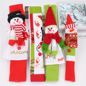 Set of 4 Christmas snowman refrigerator handle covers for kitchen appliance decor