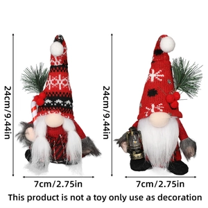 Detailed size chart for Christmas gnomes with height of 24cm and width of 7cm dimensions