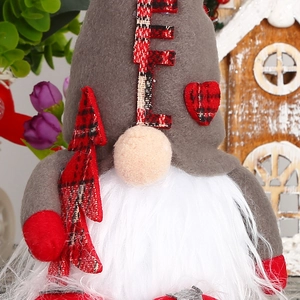 Rudolph Christmas Gnome with heart decoration and plush beard for holiday home decor