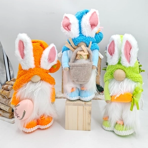 Easter Bunny Gnomes Plush Decor Rabbit Ears Faceless Doll Ornament For Spring Home Party Table Decorations Spring Gift