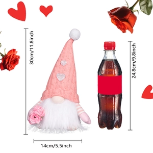 Size guide for Valentine Cupid Gnome plush showing 30cm height and 14cm width dimensions
