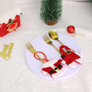 Lot de porte-couverts de Noël avec vêtements du Père Noël pour décoration de table festive